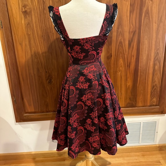 Hearts & Roses UK Red Black Dress Size S/4 - Picture 3 of 11